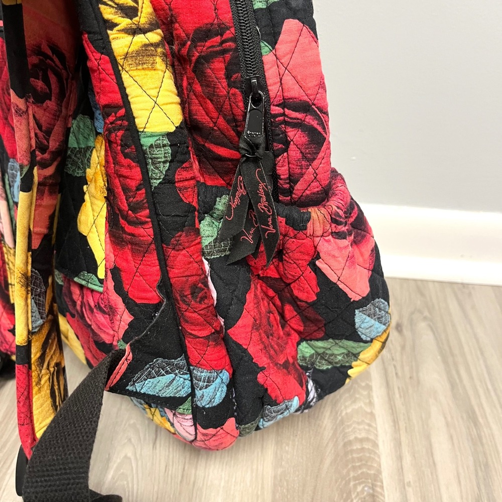 Vera Bradley Backpack OS Havana Rose Floral & Butterfly Quilted Campus Tech - Picture 3 of 12